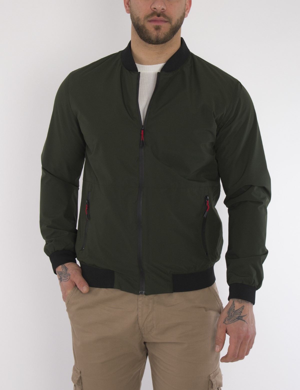Ανδρικό χακί ελαφρύ Bomber Jacket WS2803S φωτογραφία